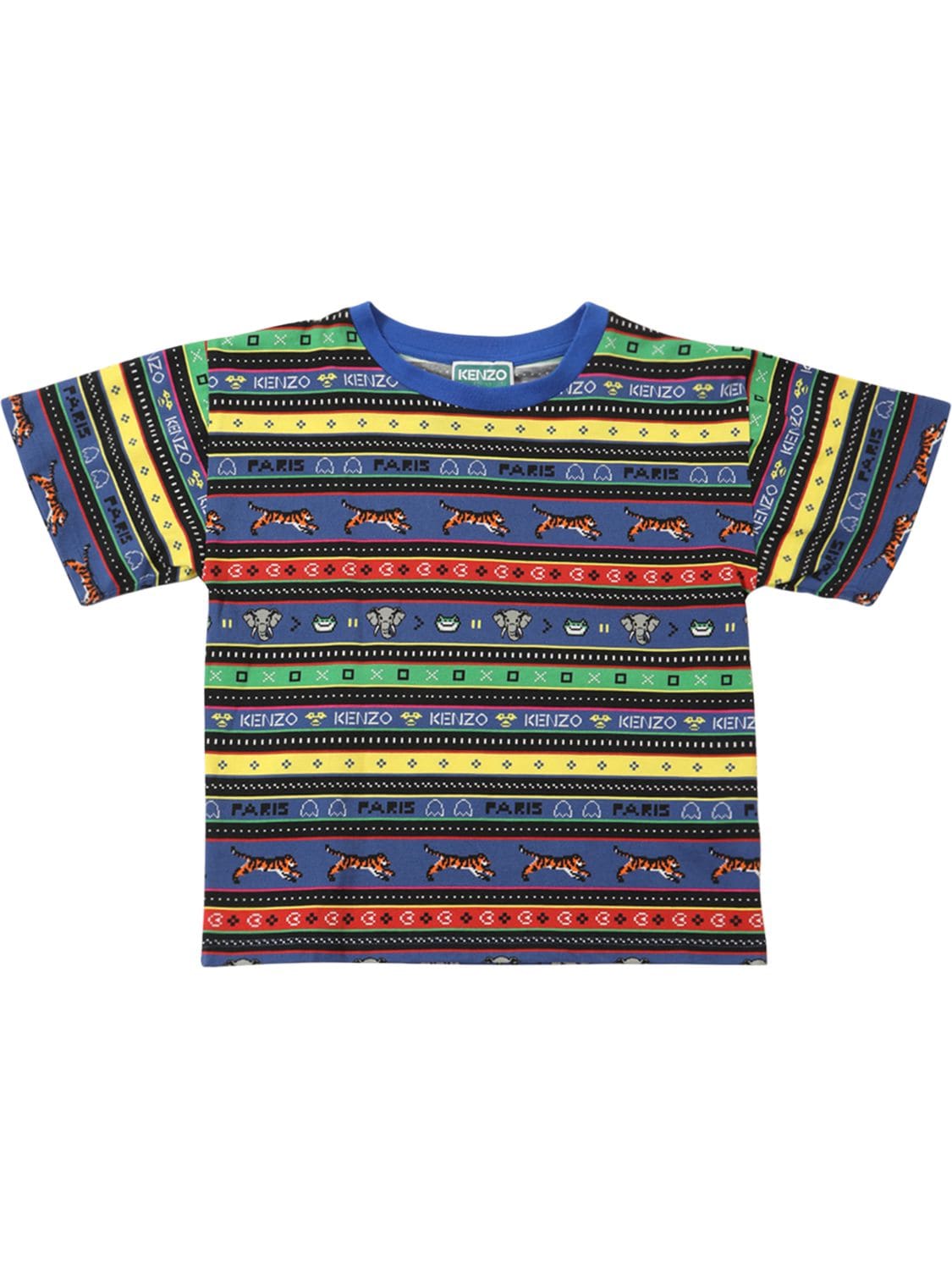 Kenzo Kids' Striped Cotton Jersey T-shirt In Multicolor