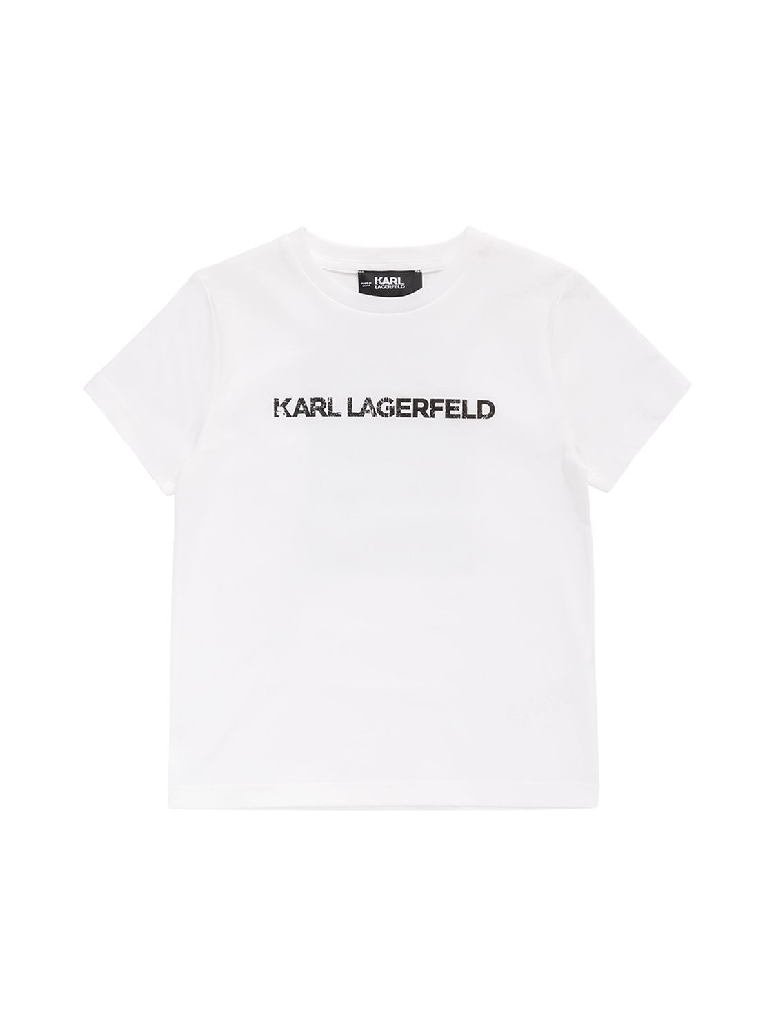 Karl Lagerfeld Kids' Organic Cotton Jersey T-shirt W/logo In White