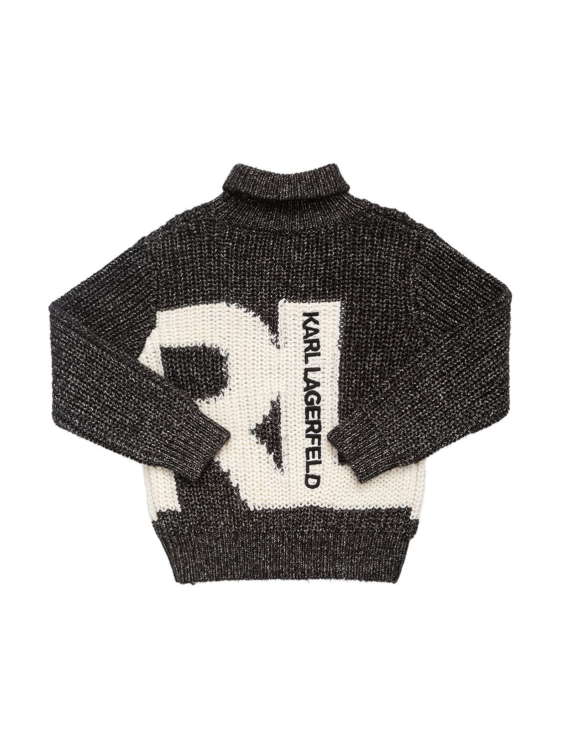 Cotton Blend Knit Turtleneck Sweater – KIDS-GIRLS > CLOTHING > KNITWEAR