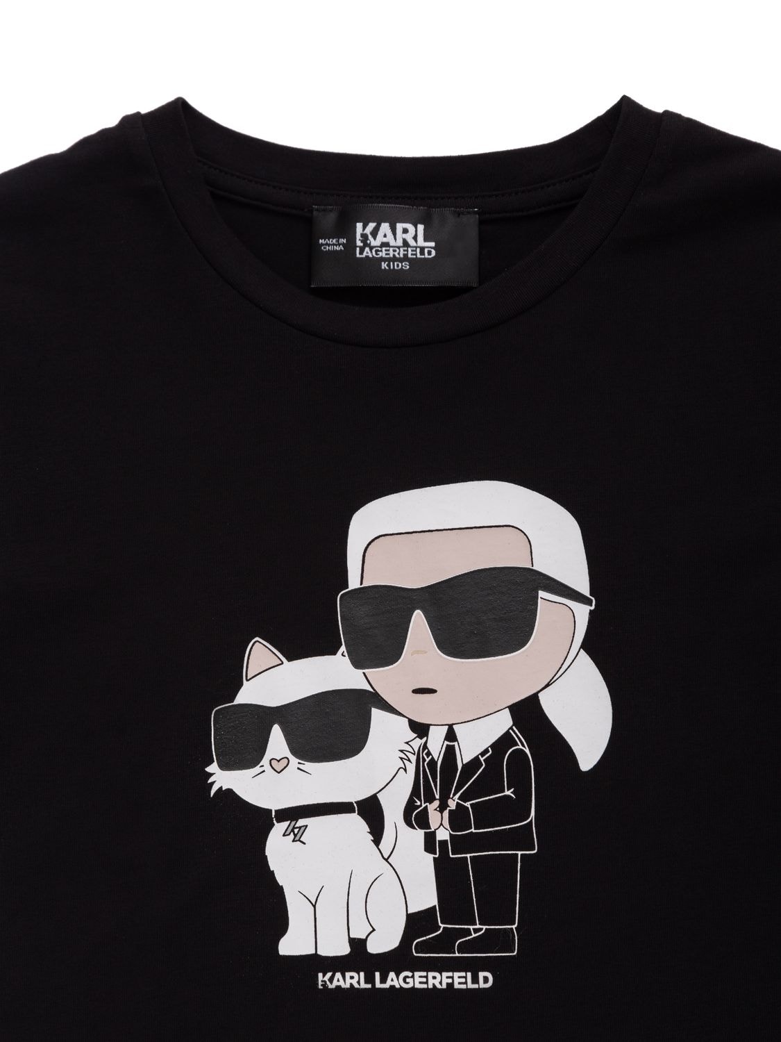 Shop Karl Lagerfeld Organic Cotton Blend Long Sleeve T-shirt In Schwarz