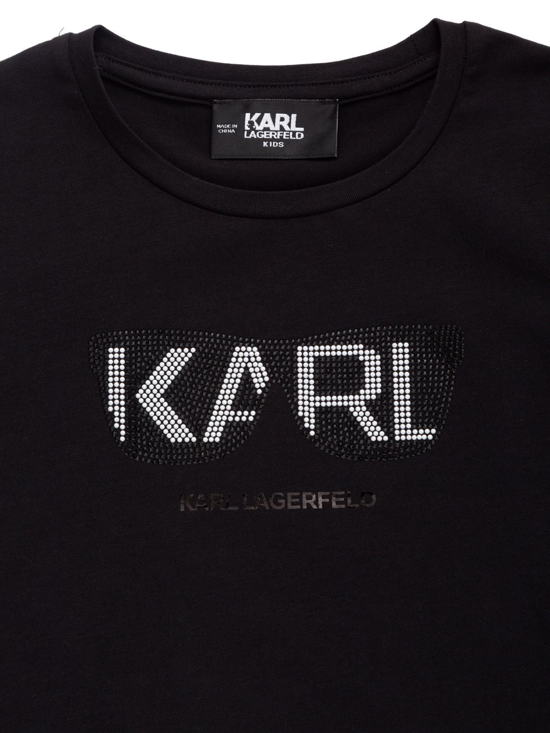 Shop Karl Lagerfeld Embellished Long Sleeve T-shirt In Schwarz