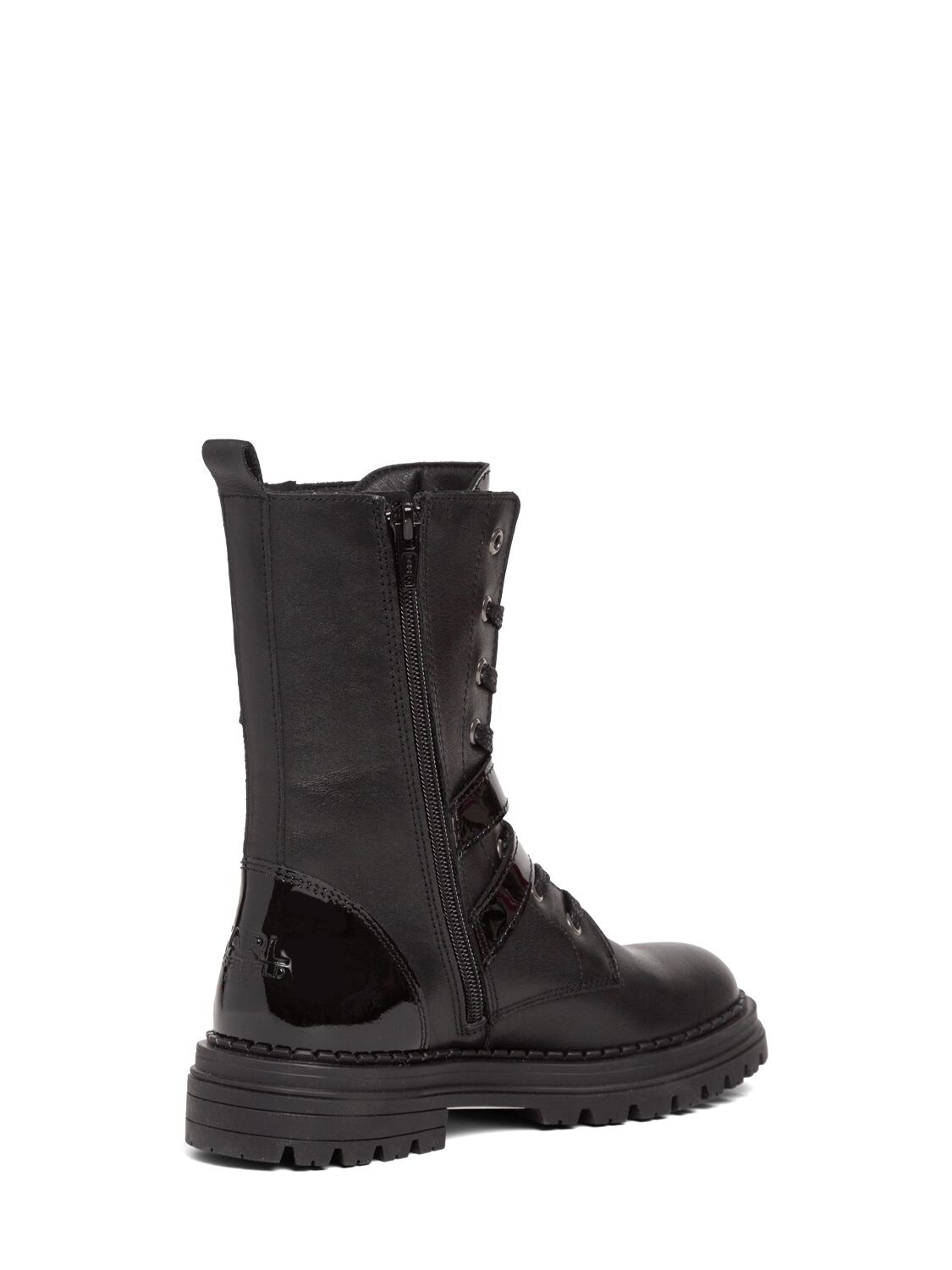 Shop Karl Lagerfeld Leather Boots W/logo In Black
