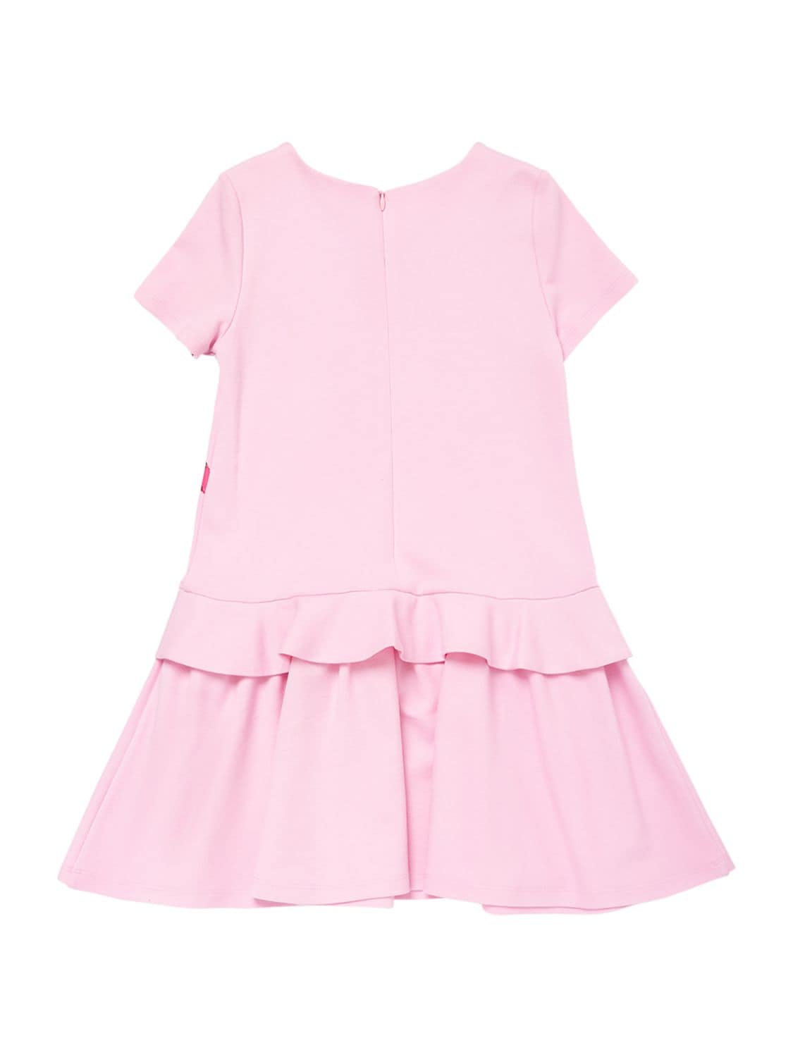 Shop Moschino Printed Punto Milano Dress In Pink