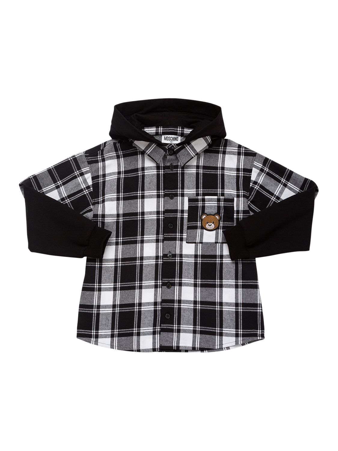 Cotton Check Hoodie Sweatshirt – KIDS-BOYS > CLOTHING > SWEATSHIRTS
