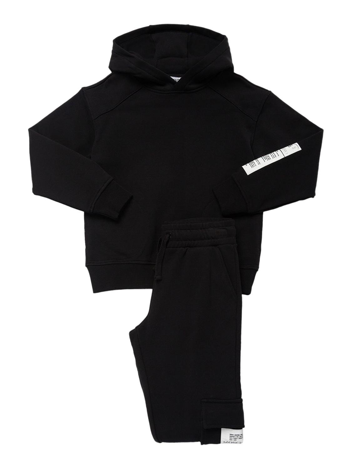 Moschino Kids' Cotton Hoodie & Sweatpants W/logo In Black