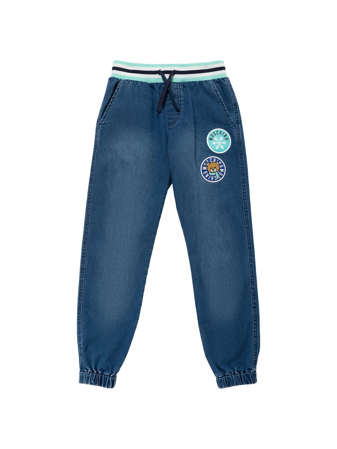 MOSCHINO COTTON DENIM JOGGING JEANS