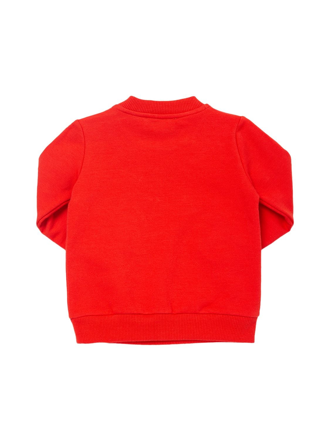 Shop Moschino Rubberized Cotton Sweatshirt In Red