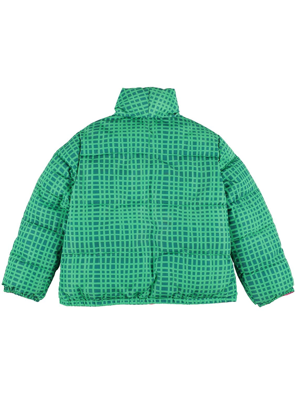 Shop Stella Mccartney Reversible Recycled Nylon Puffer Jacket In Green,pink
