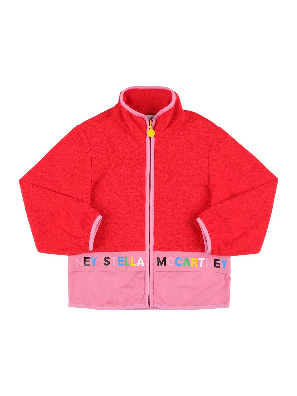 Stella Mccartney Kids' Tech Fleece Zip-up Jacket In Red,pink