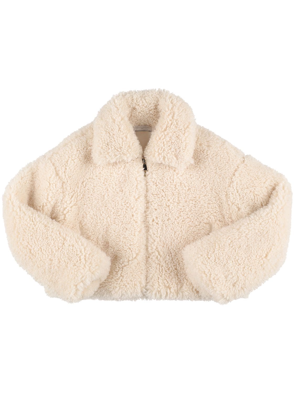 Stella Mccartney Kids' Recycled Faux Fur Jacket In White