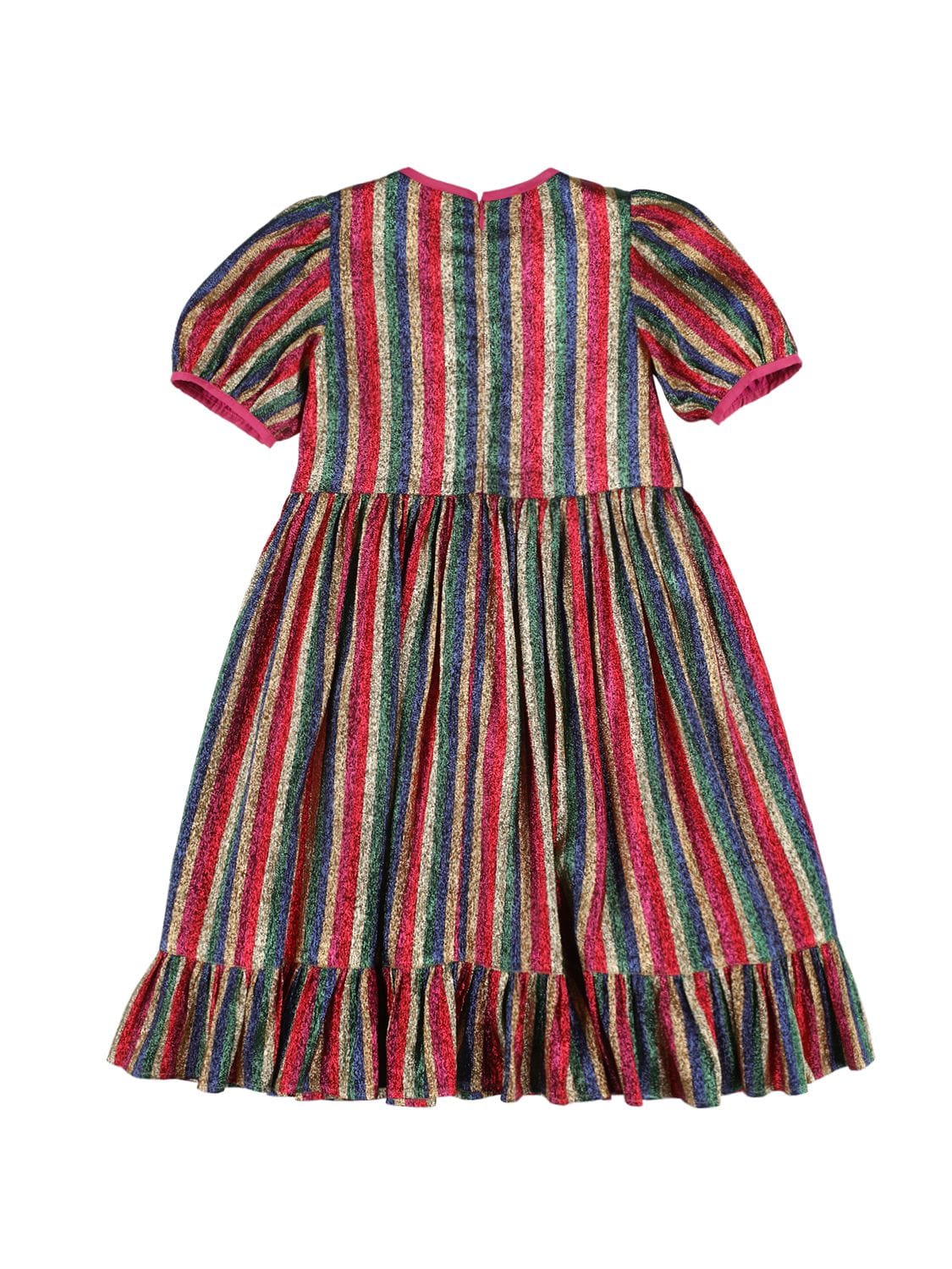 Shop Stella Mccartney Striped Lurex Dress In Multicolor