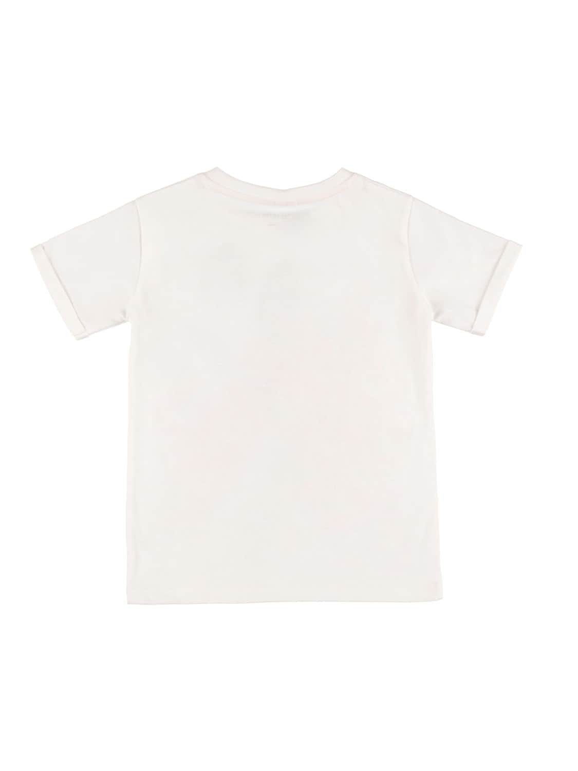 Shop Stella Mccartney Print Organic Cotton T-shirt In White