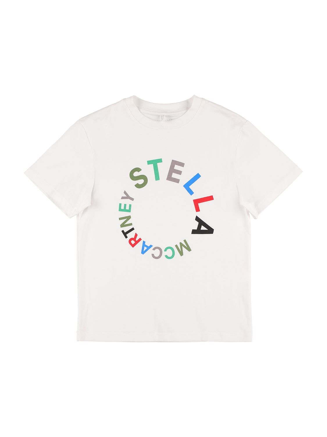 Stella Mccartney Kids' Printed Organic Cotton T-shirt In White