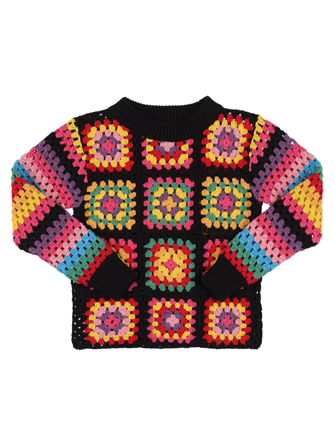 Stella Mccartney Kids' Organic Cotton Blend Knit Sweater In Black