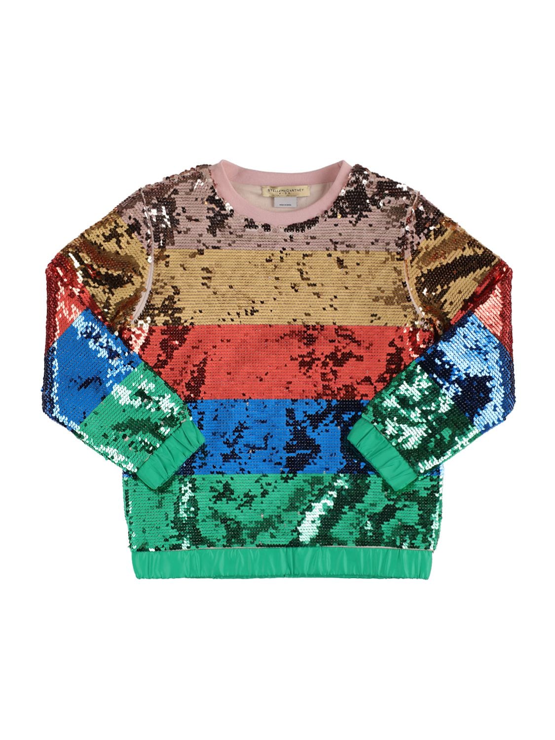 Shop Stella Mccartney Sequined Organic Cotton Sweatshirt In Multicolor