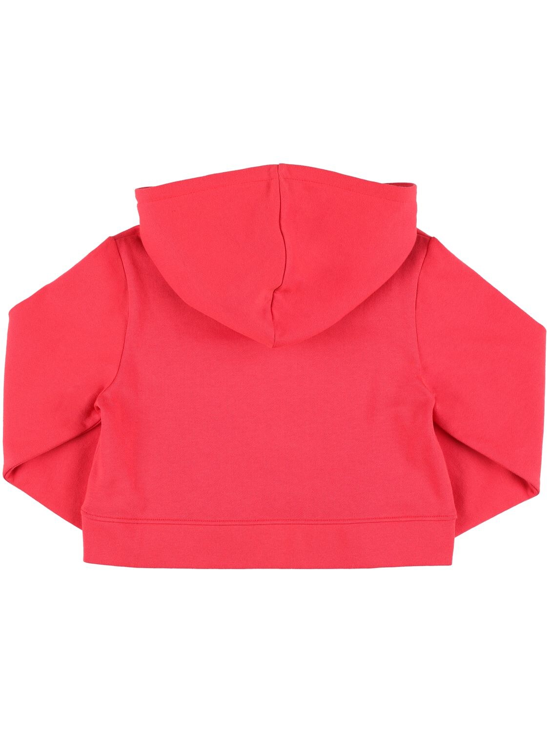 Shop Stella Mccartney Organic Cotton Cropped Hoodie W/logo In Red