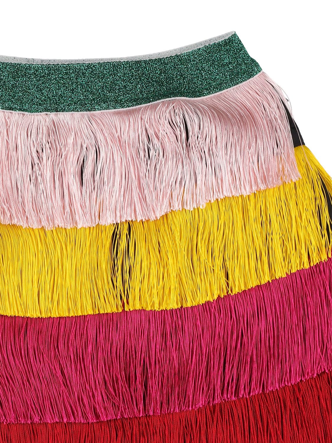 Shop Stella Mccartney Recycled Fringe Mini Skirt In Multicolor