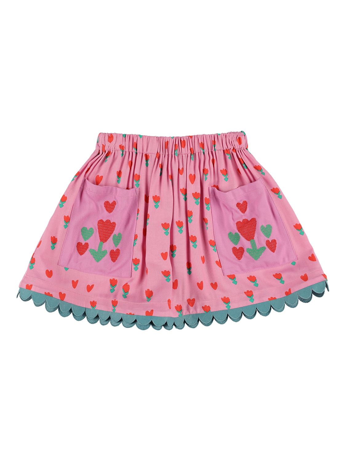 Stella Mccartney Kids' Printed Viscose Skirt In Pink