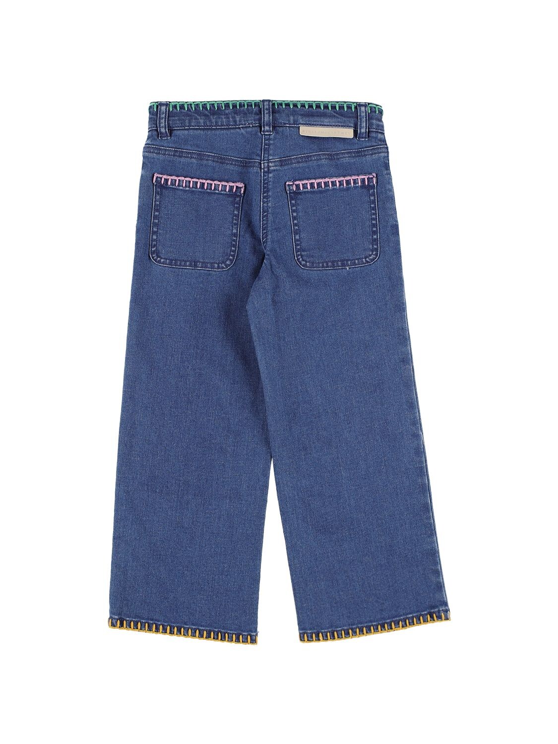 Shop Stella Mccartney Embroidered Organic Cotton Denim Jeans