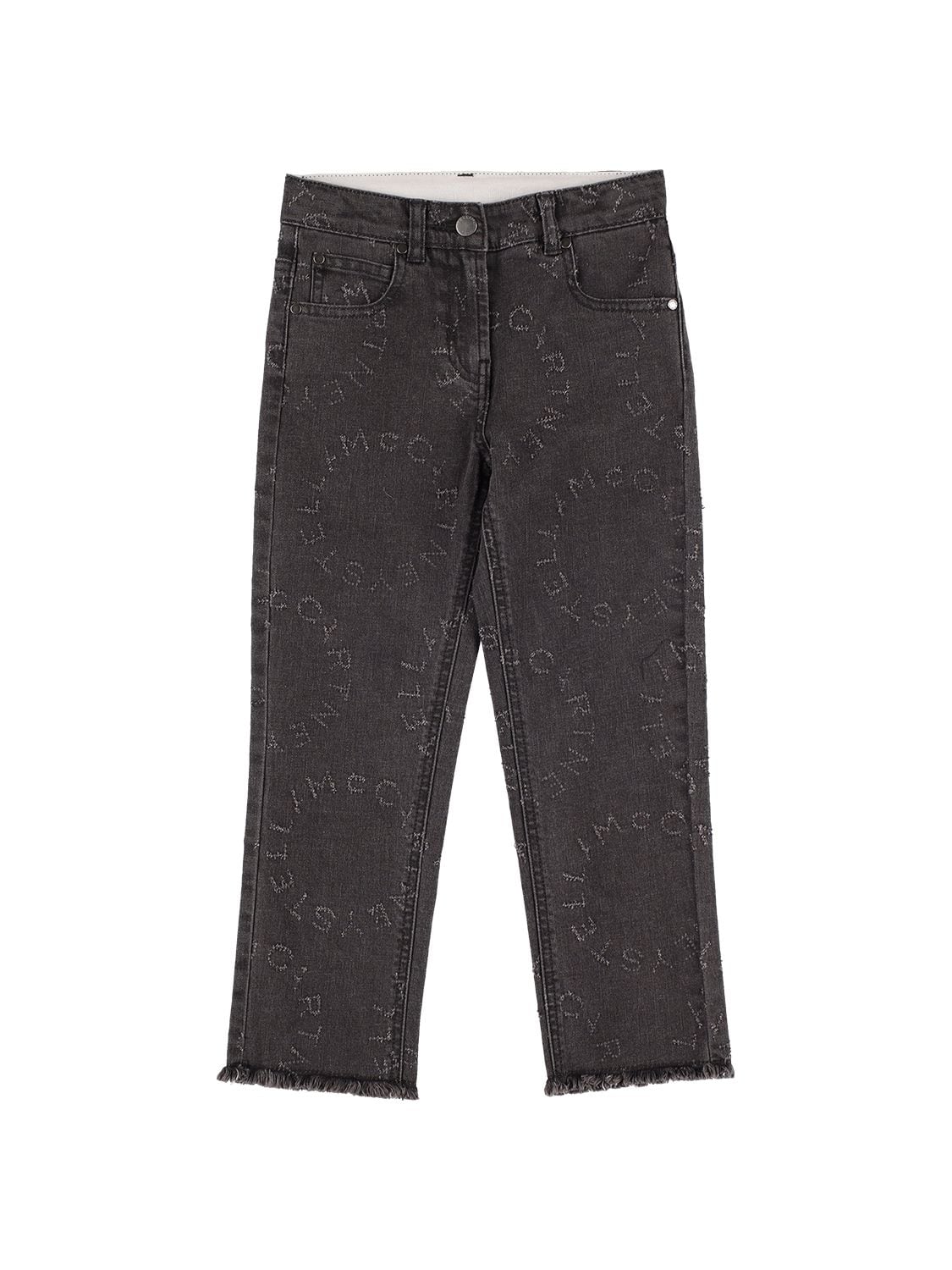 Shop Stella Mccartney Organic Cotton Denim Jeans W/logo In Black