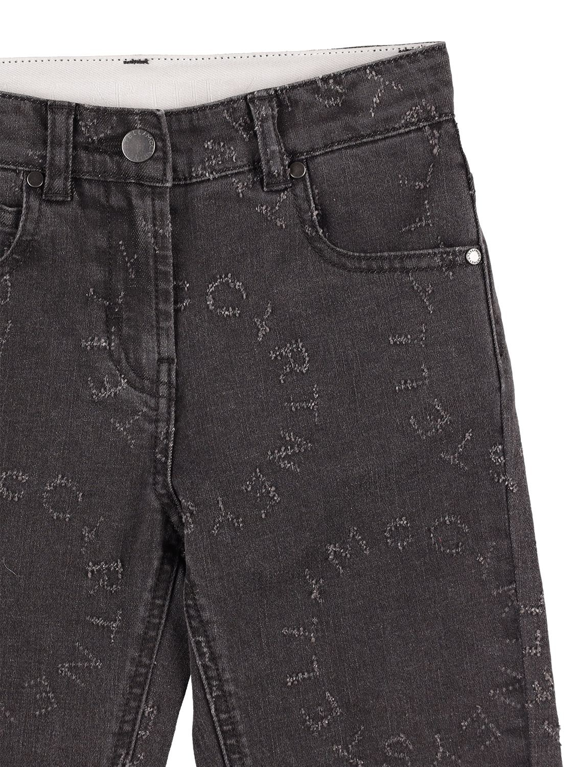 Shop Stella Mccartney Organic Cotton Denim Jeans W/logo In Black