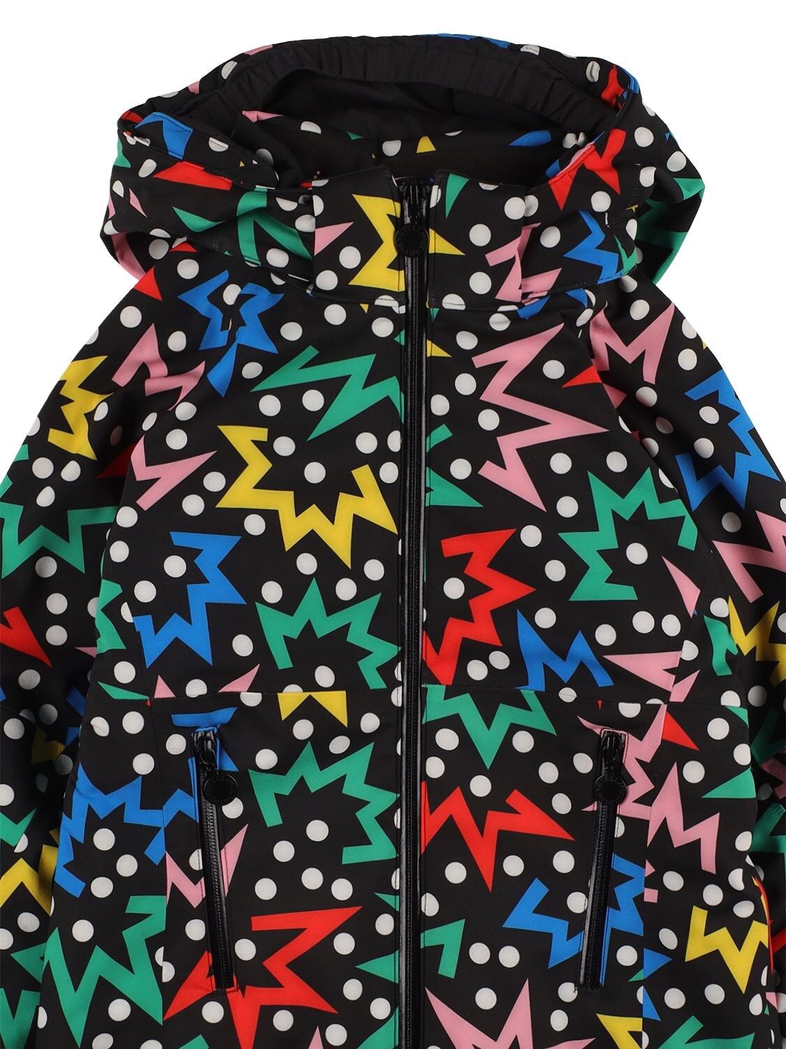 Shop Stella Mccartney Recycled Tech Printed Puffer Ski Jacket In Black