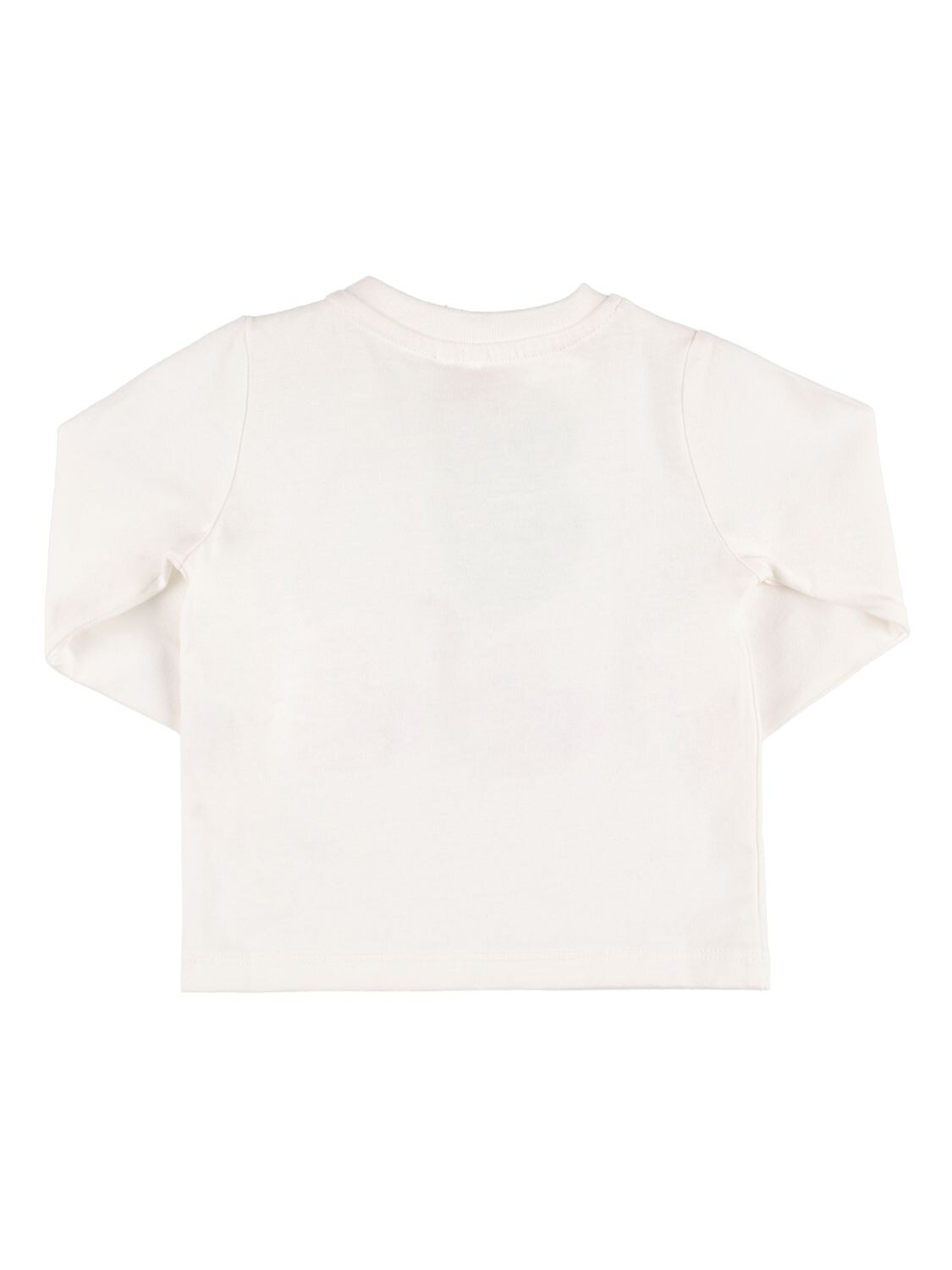 Shop Stella Mccartney Printed Organic Cotton Jersey T-shirt In 화이트