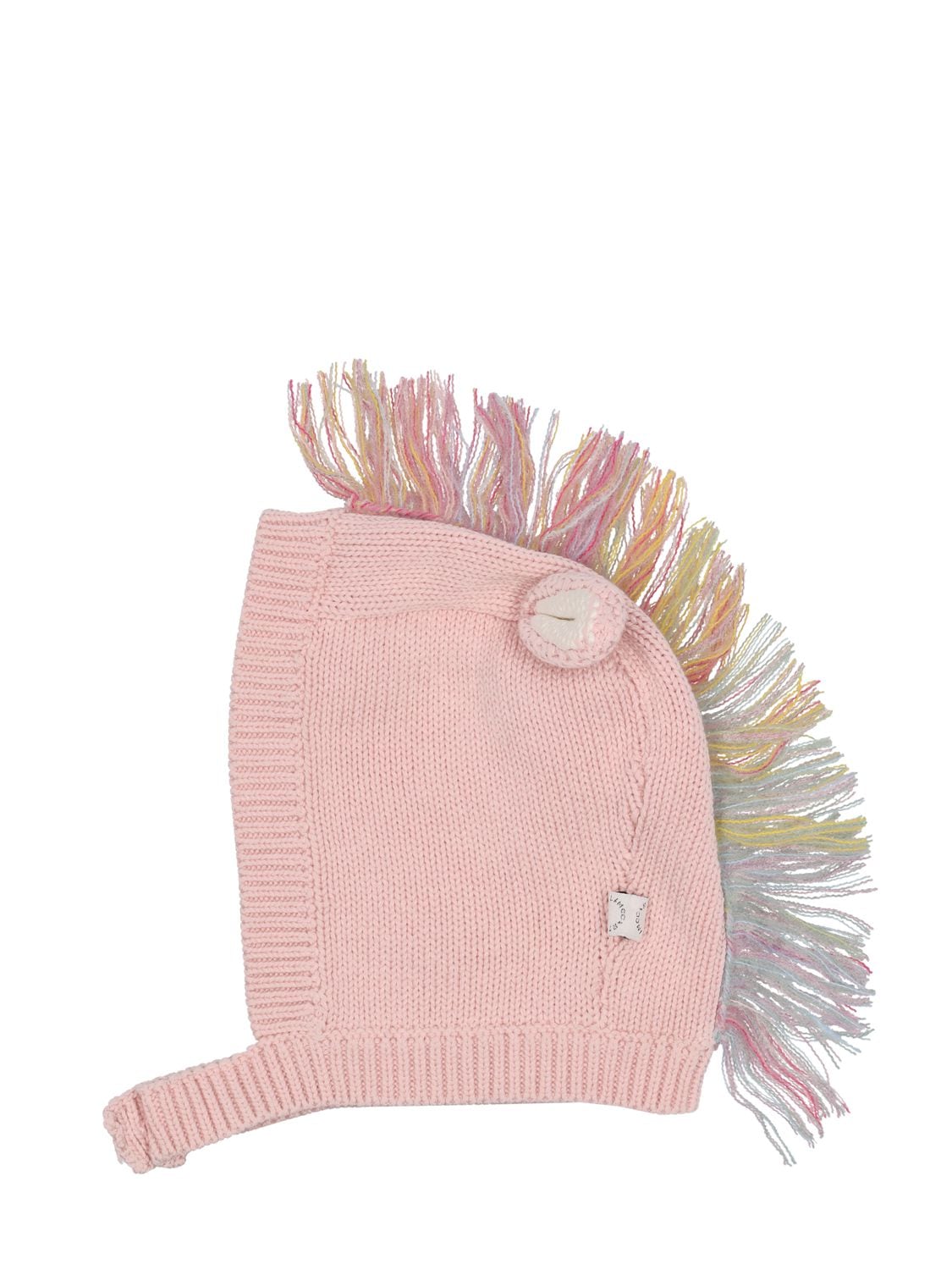 Stella Mccartney Babies' Fringe-detail Organic-cotton Beanie In Pink