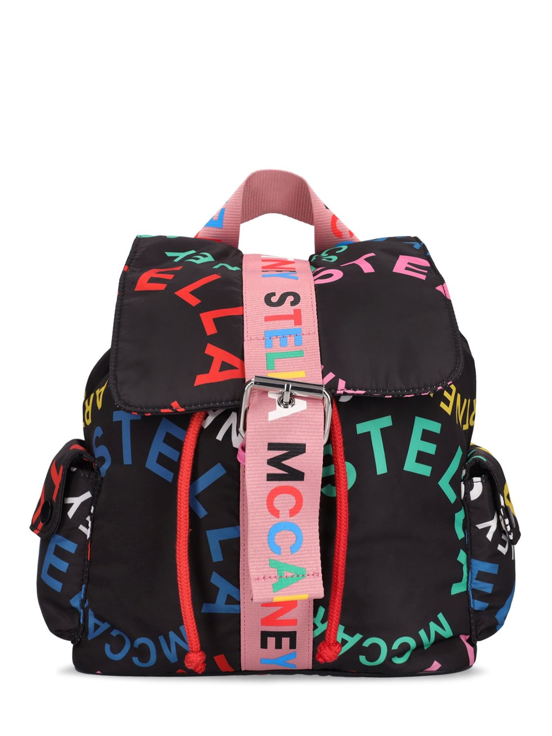 Stella Mccartney Kids' Printed Recycled Nylon Backpack In Black