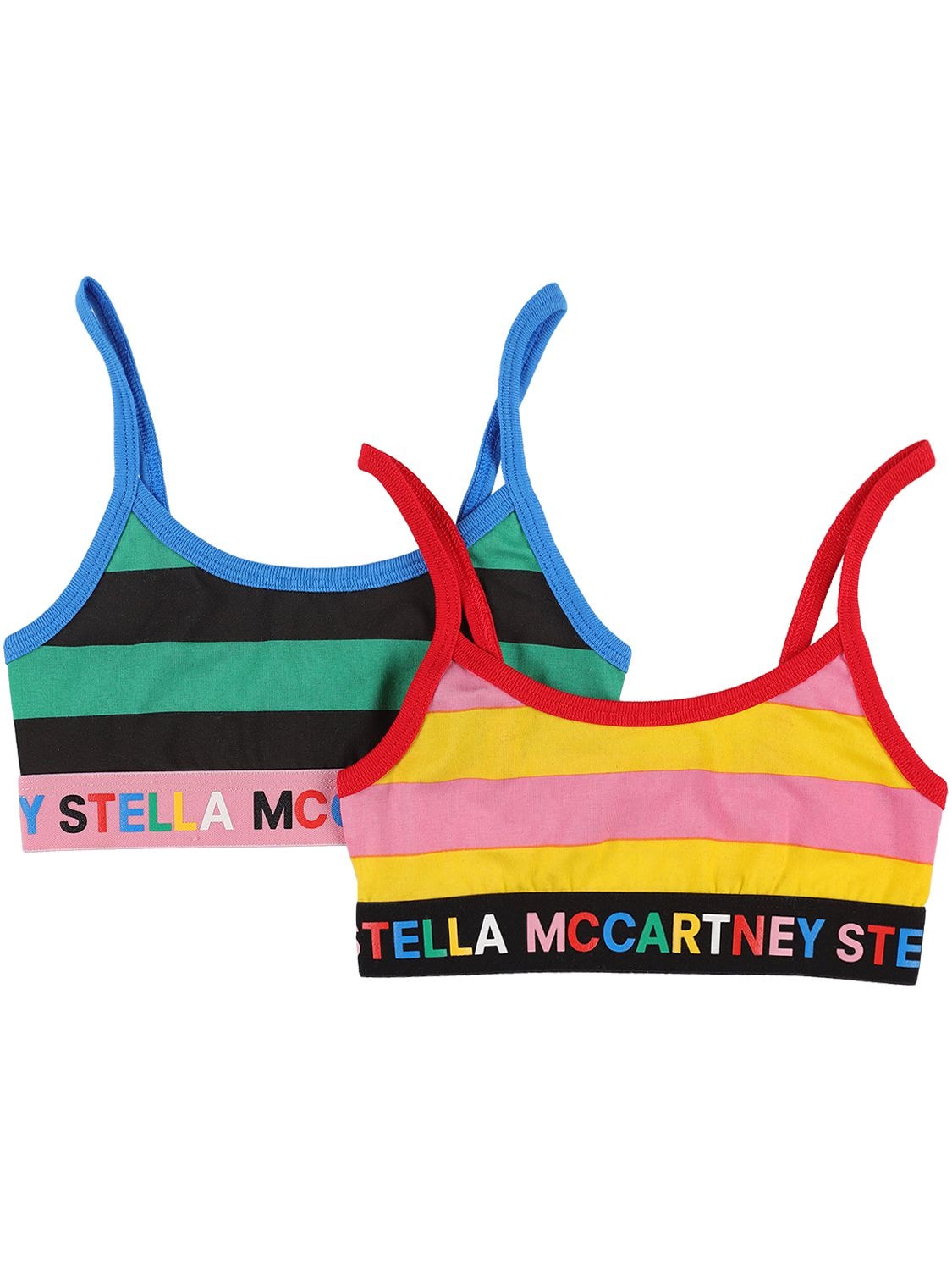 Stella Mccartney Kids' Set Of 2 Organic Cotton Bra Tops In Multicolor