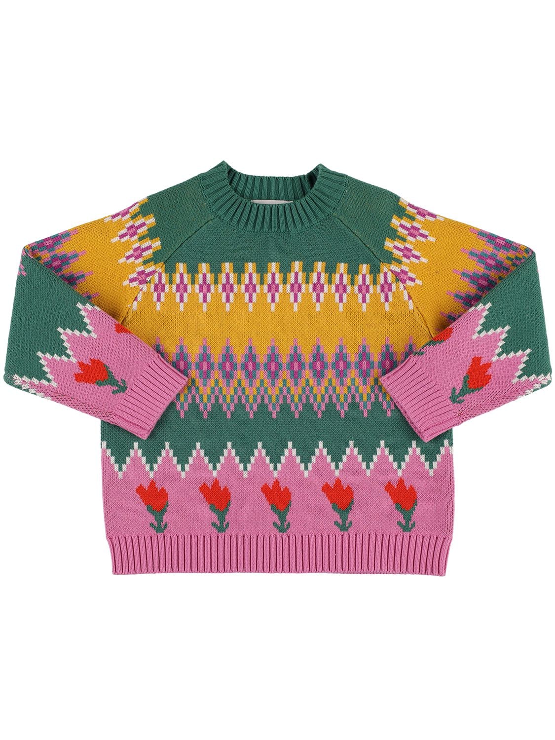 Stella Mccartney Kids' Organic Cotton Blend Knit Jumper In Multicolor