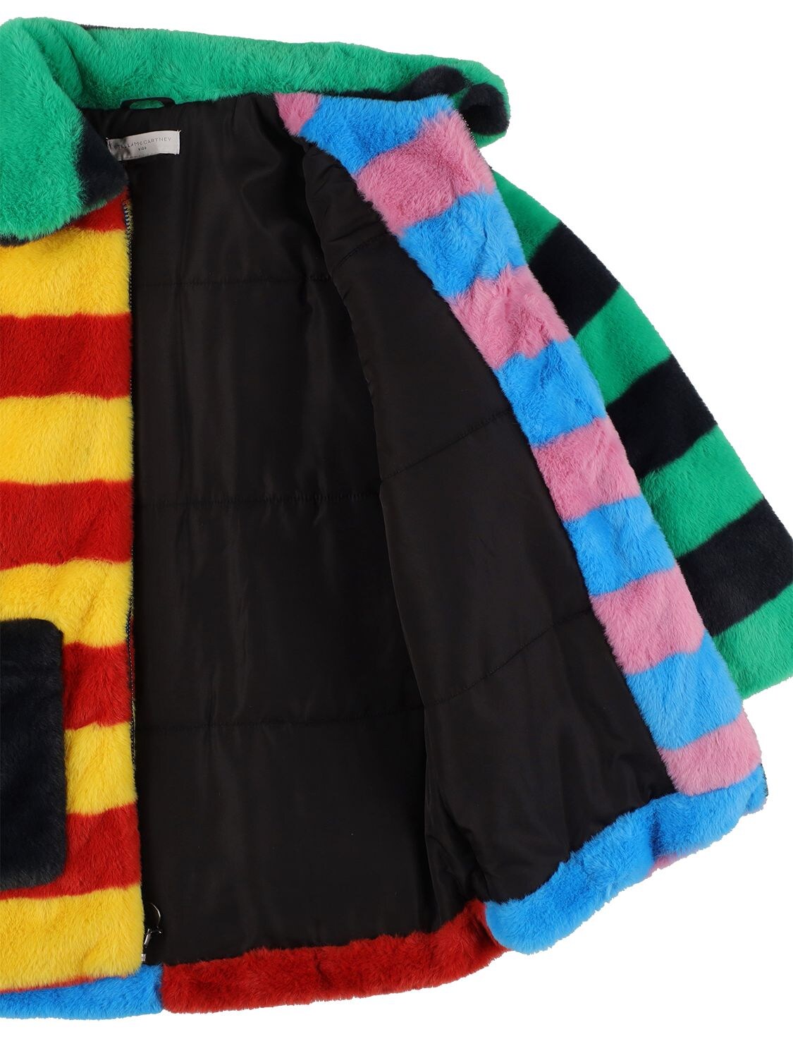 Shop Stella Mccartney Recycled Faux Fur Coat In Multicolor
