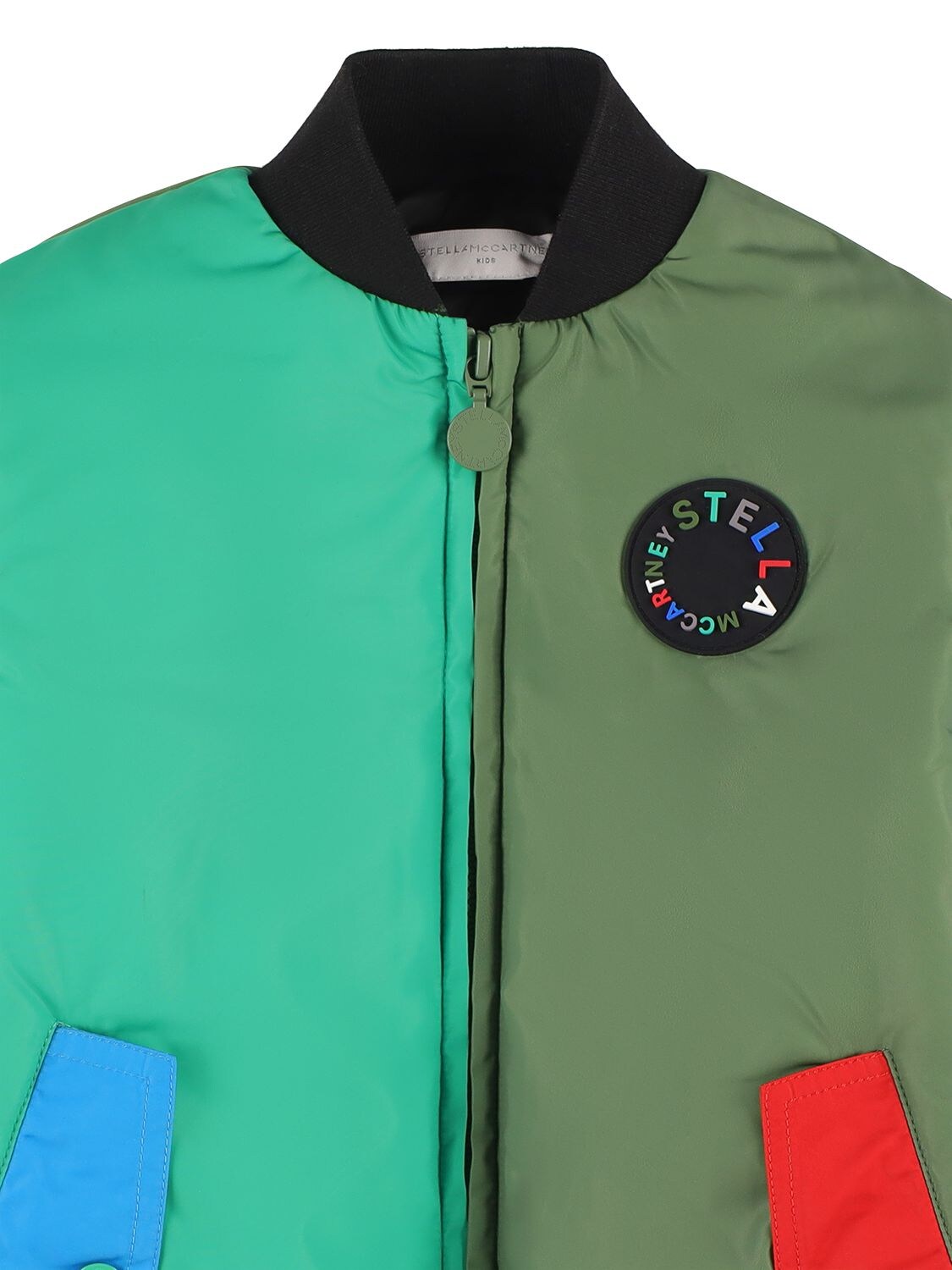 Shop Stella Mccartney Recycled Nylon Bomber Jacket In Multicolor