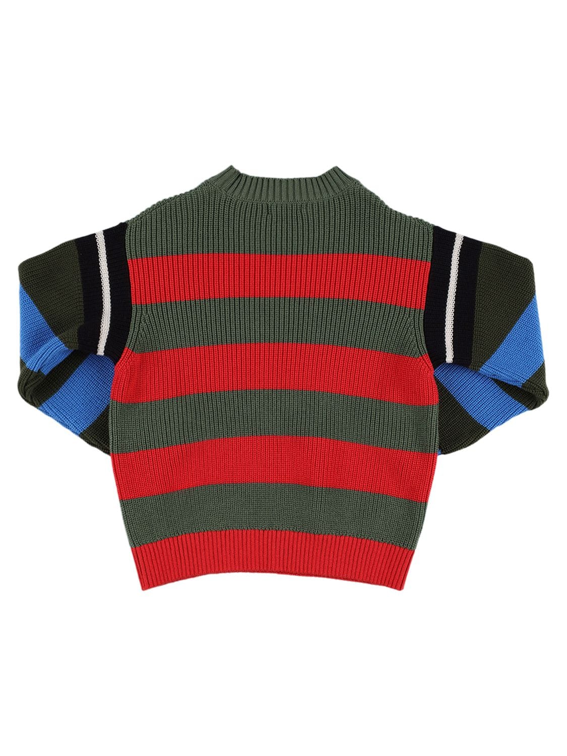 Shop Stella Mccartney Striped Organic Cotton Knit Sweater In Multicolor