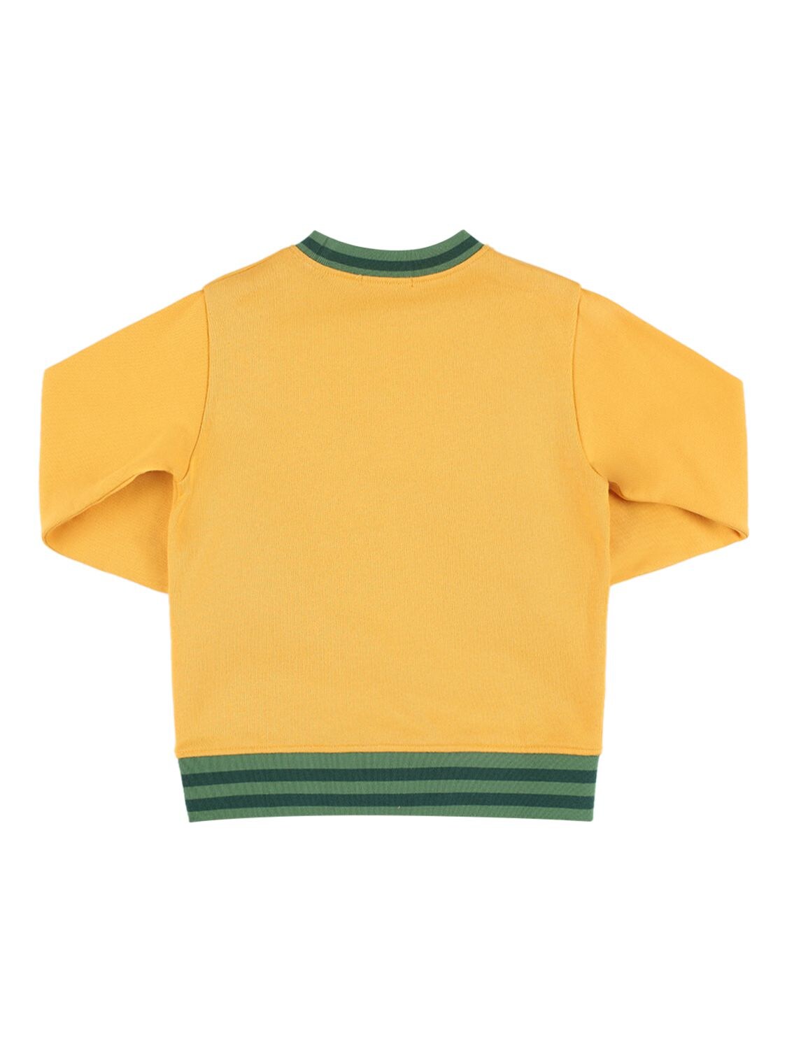 Shop Stella Mccartney Bear Print Organic Cotton Sweatshirt In Yellow