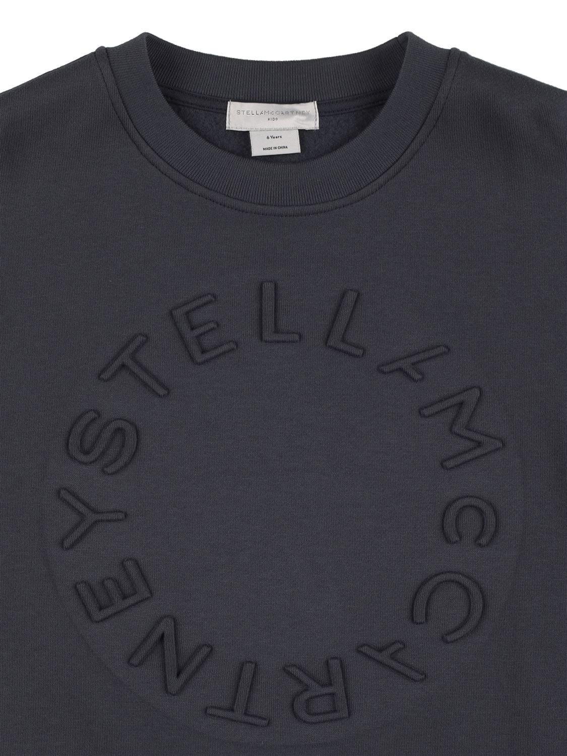 Shop Stella Mccartney Embossed Organic Cotton Sweatshirt In Navy