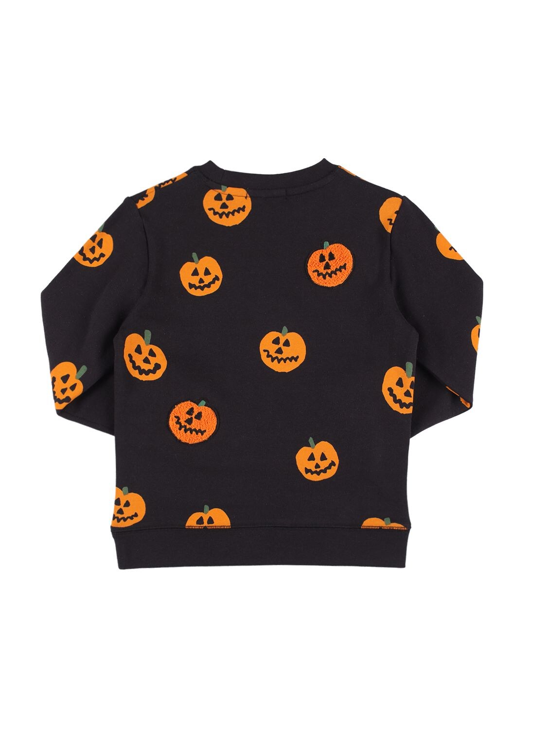 Shop Stella Mccartney Pumpkin Print Organic Cotton Sweatshirt In Black,orange