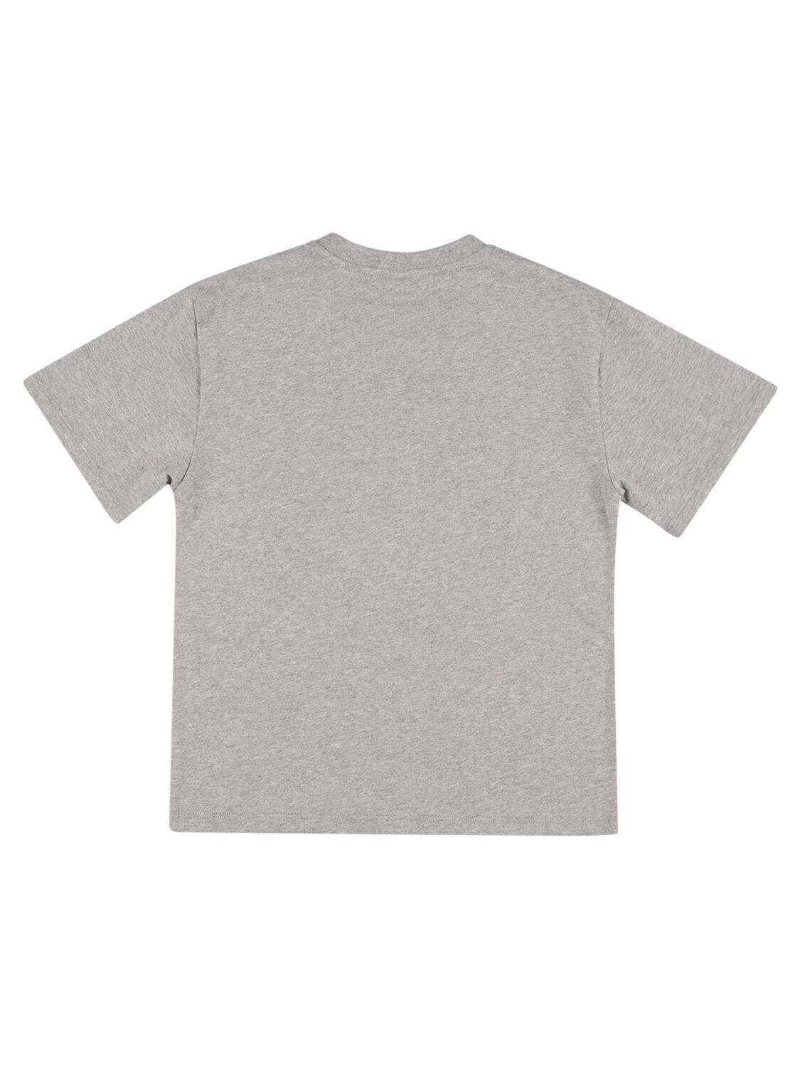 Shop Stella Mccartney Printed Organic Cotton T-shirt In Grey