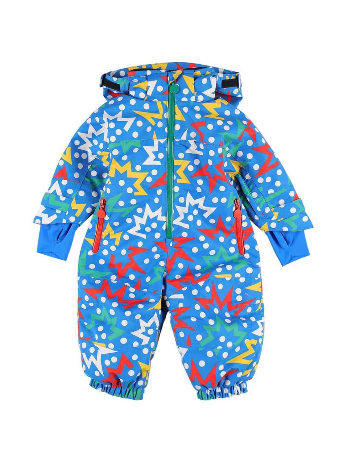 Stella Mccartney Babies' Recycled Nylon Puffer Snow Suit In Blue