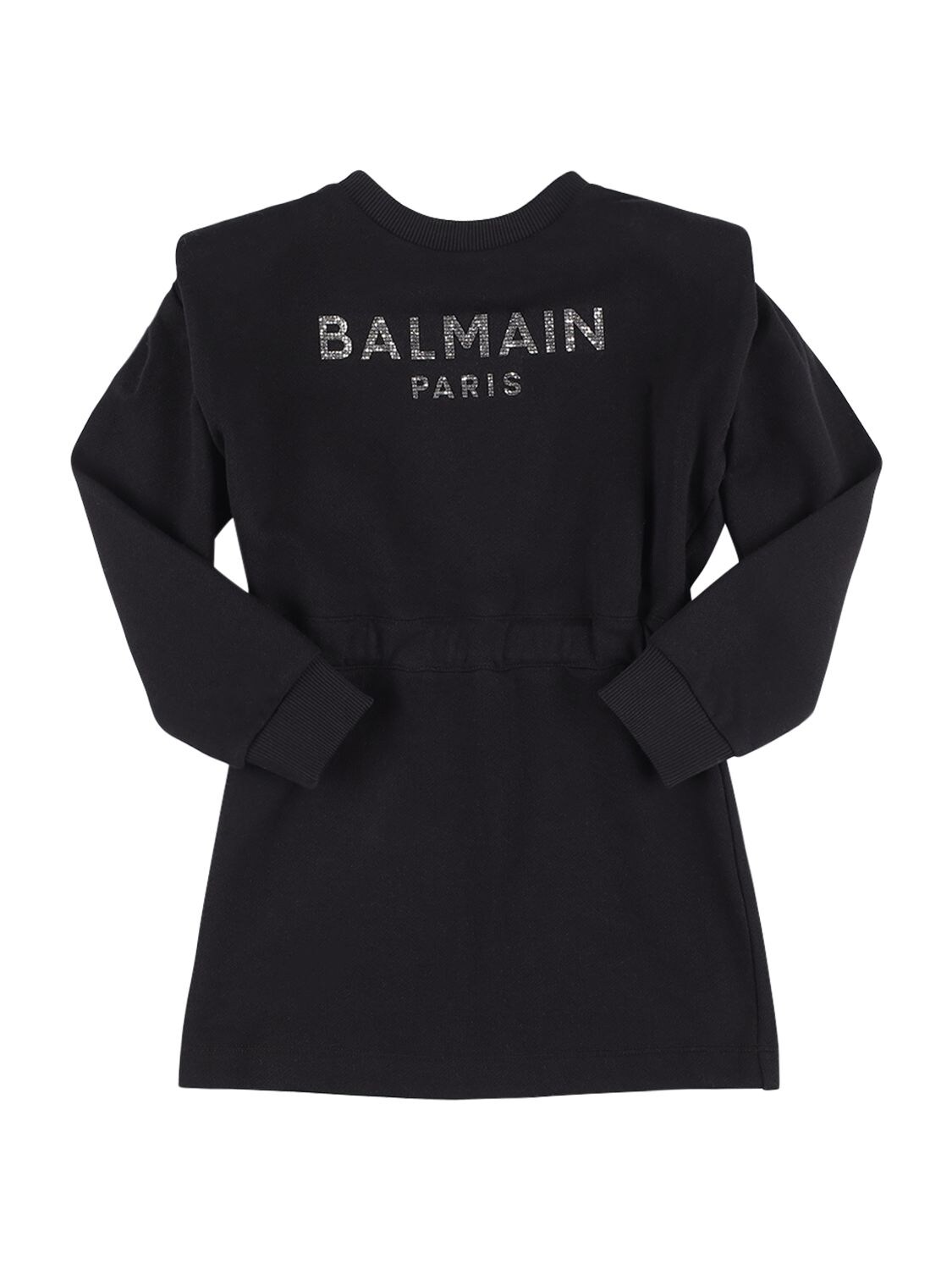BALMAIN LOGO PRINTED ORGANIC COTTON DRESS