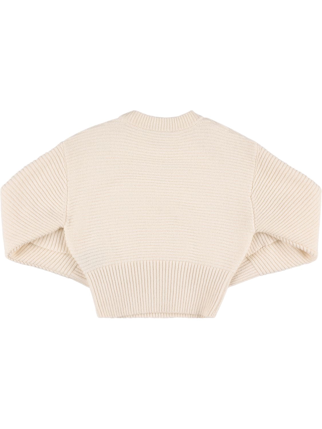 Shop Balmain Rib Knit Wool & Cashmere Sweater In Ivory
