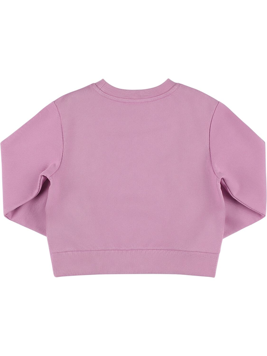 Shop Balmain Logo Organic Cotton Sweatshirt In Purple