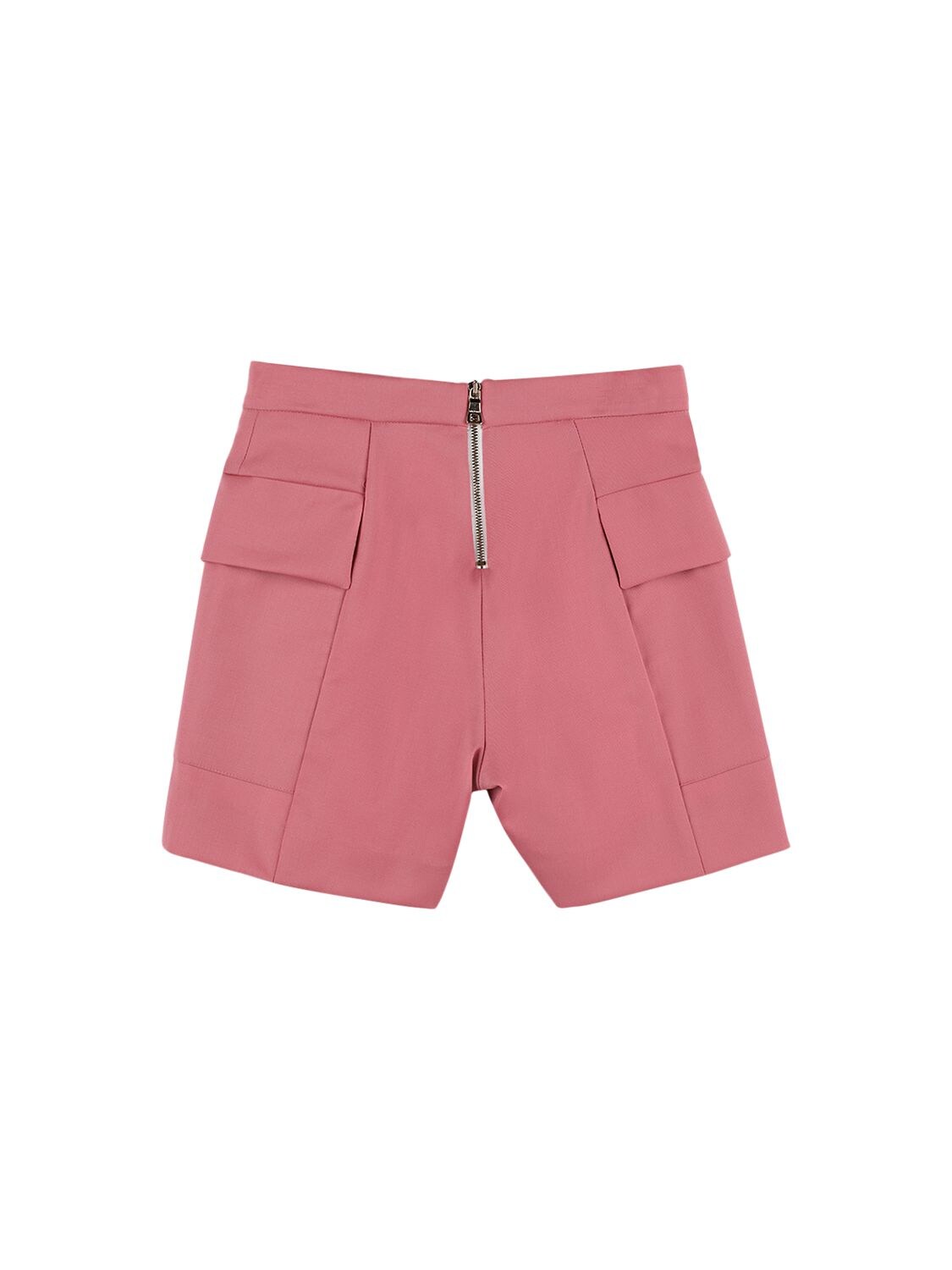 Shop Balmain Wool Shorts In Pink