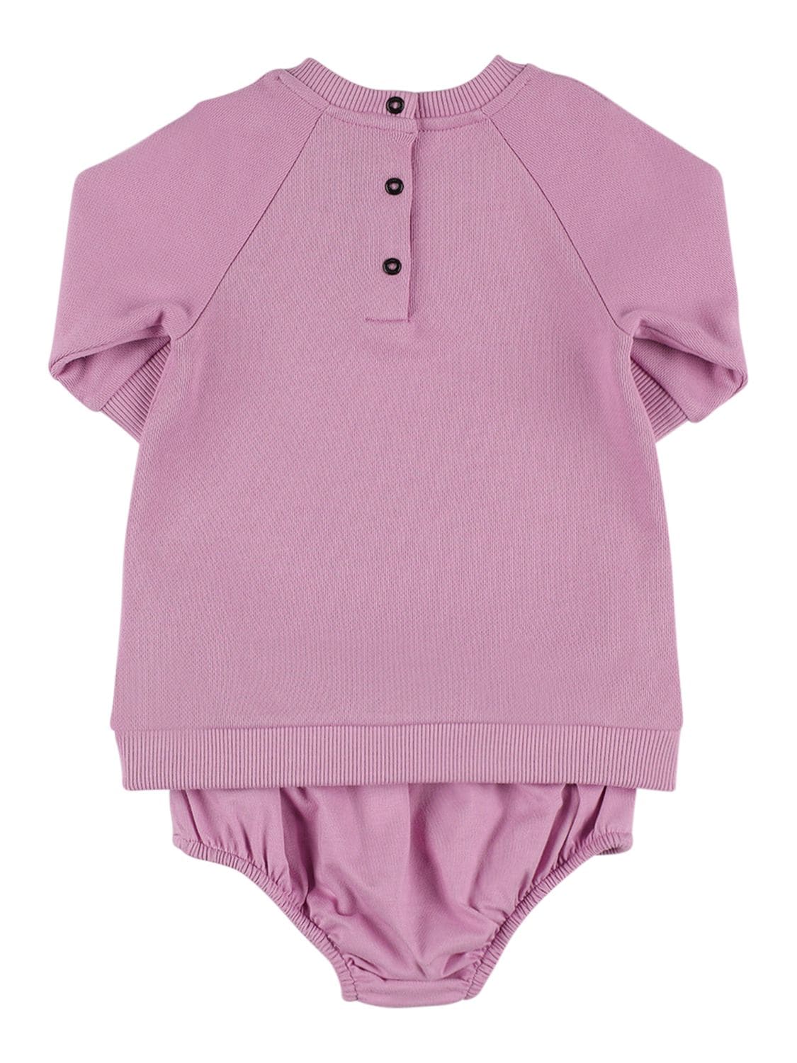 Shop Balmain Organic Cotton Dress W/diaper Cover In Purple