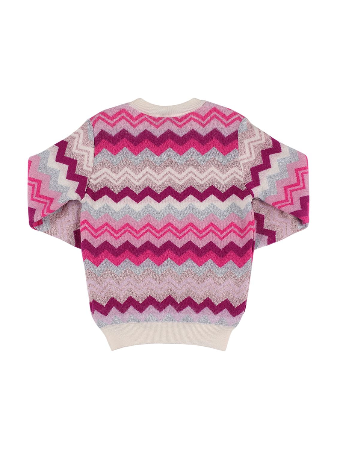 Missoni Kids zig-zag knitted cardigan - Pink