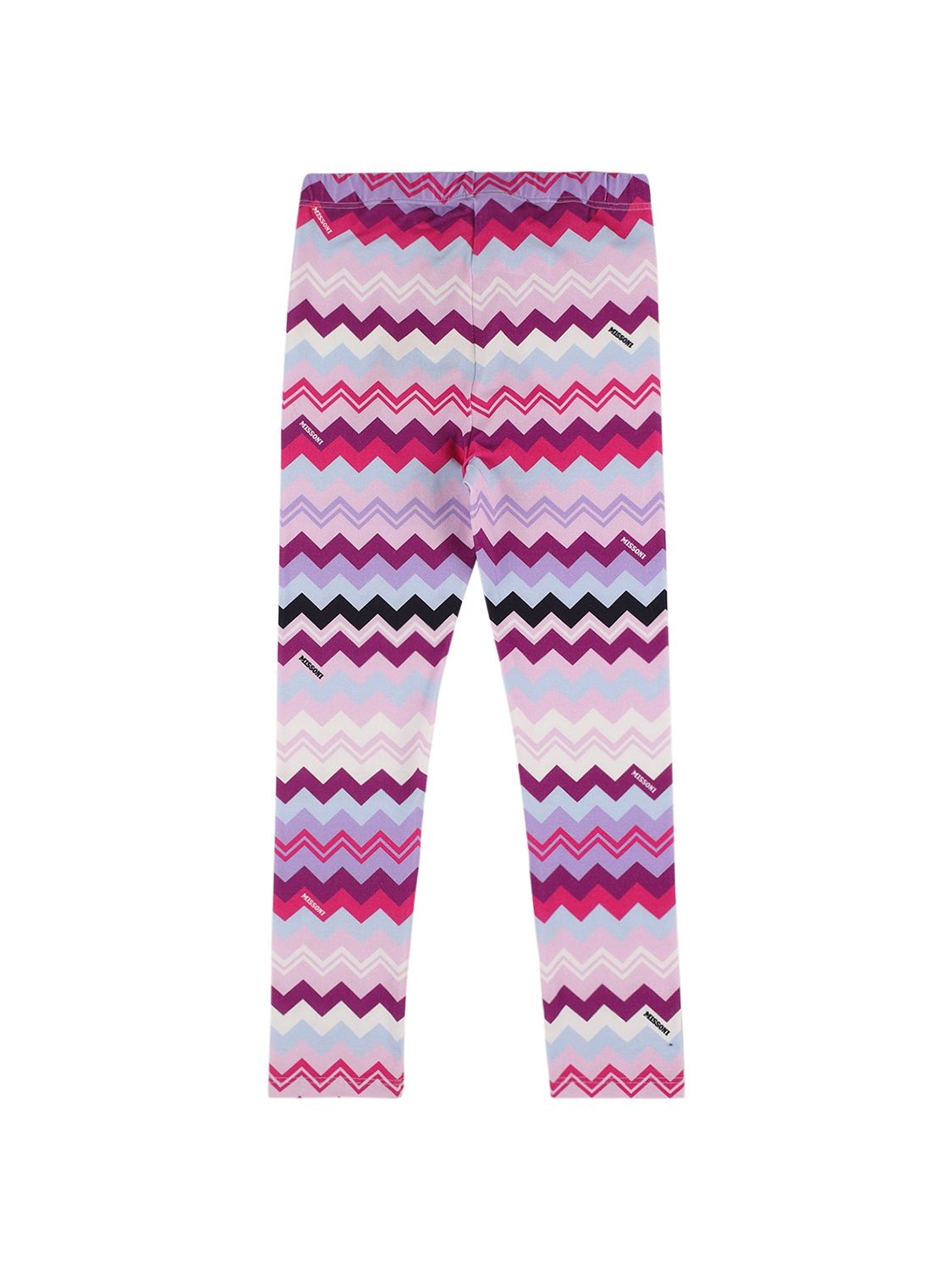 Shop Missoni Zig Zag Print Cotton Jersey Leggings In Multicolor