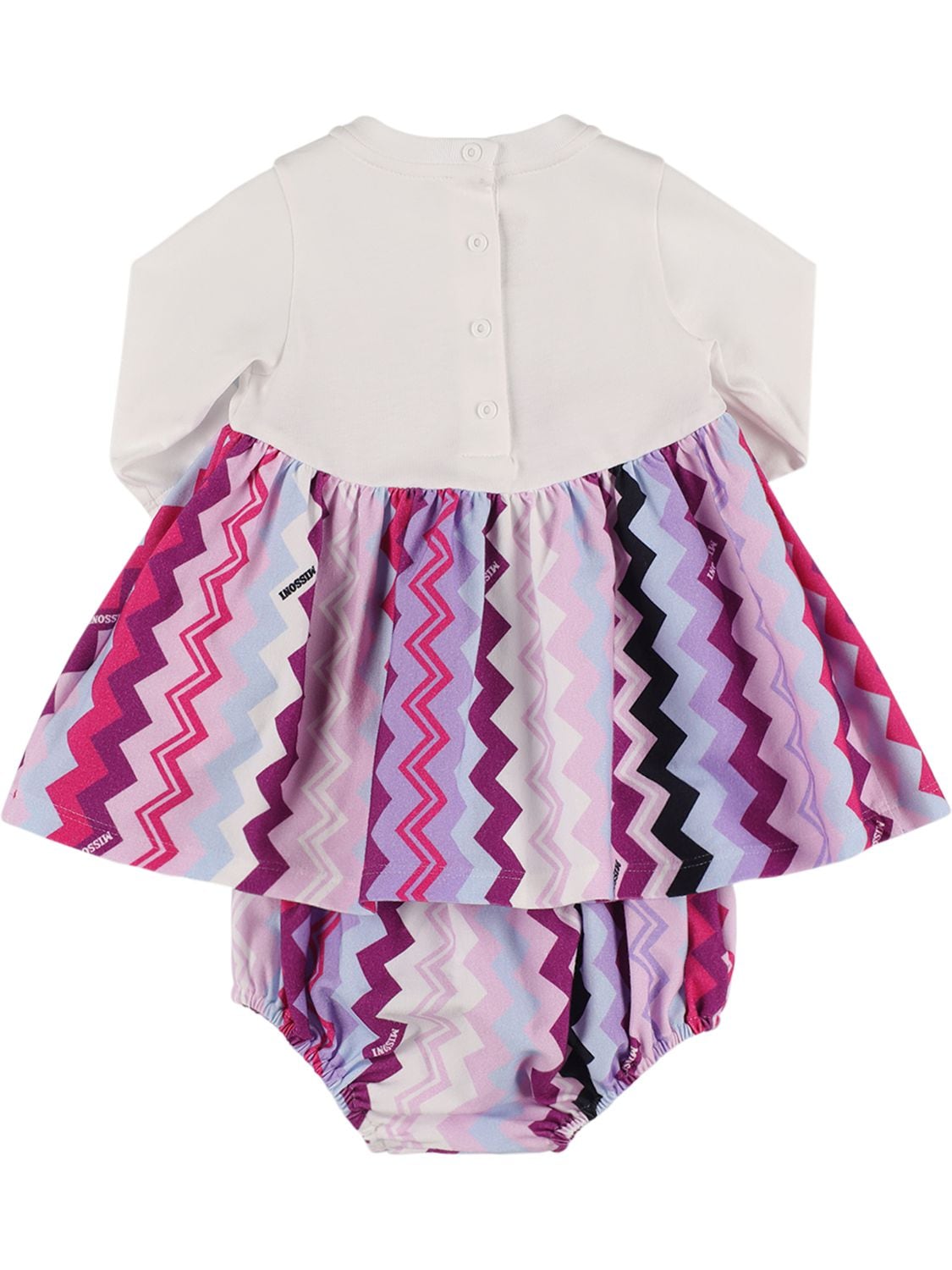 Shop Missoni Zig Zag Print Dress W/ Diaper Cover In Multicolor