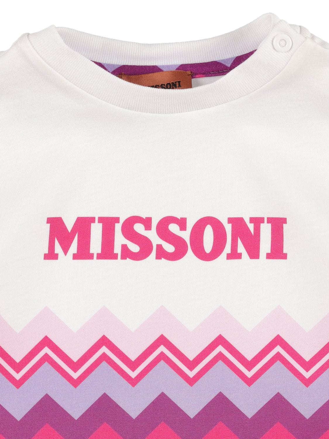 Shop Missoni Logo Printed Cotton Jersey T-shirt In White