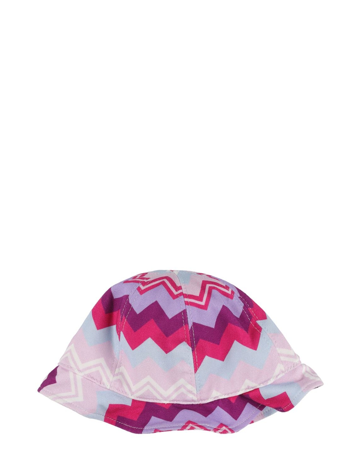 Shop Missoni Zig Zag Print Cotton Jersey Hat In Multicolor