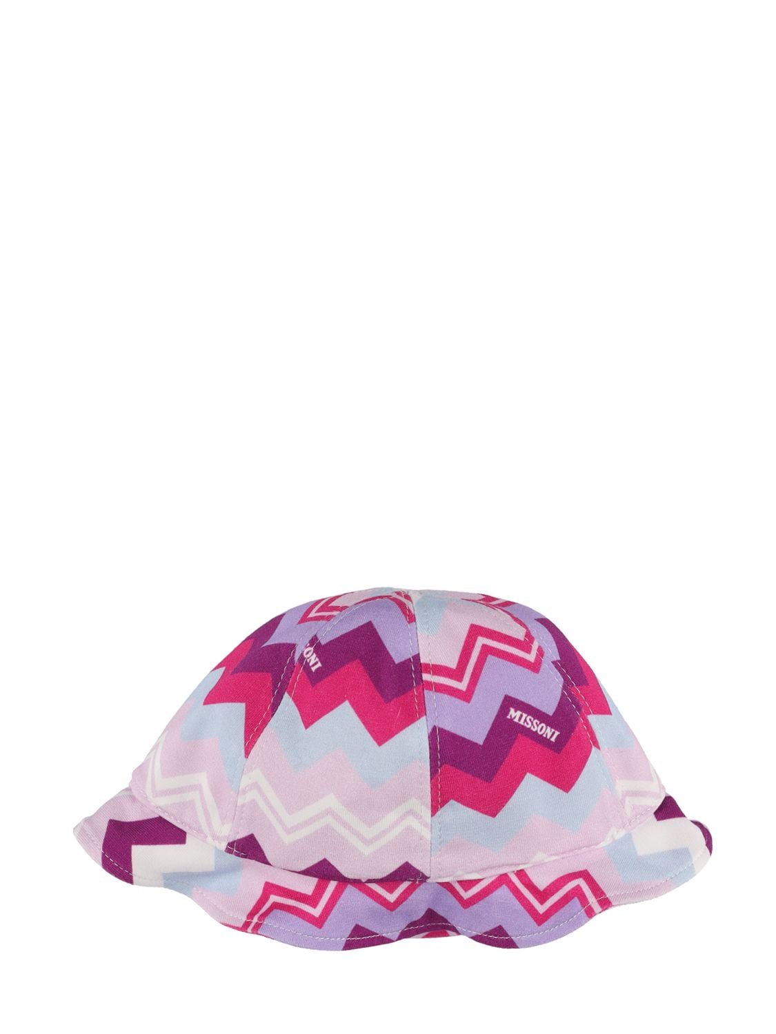 Missoni Kids' Zig Zag Print Cotton Jersey Hat In Multicolor